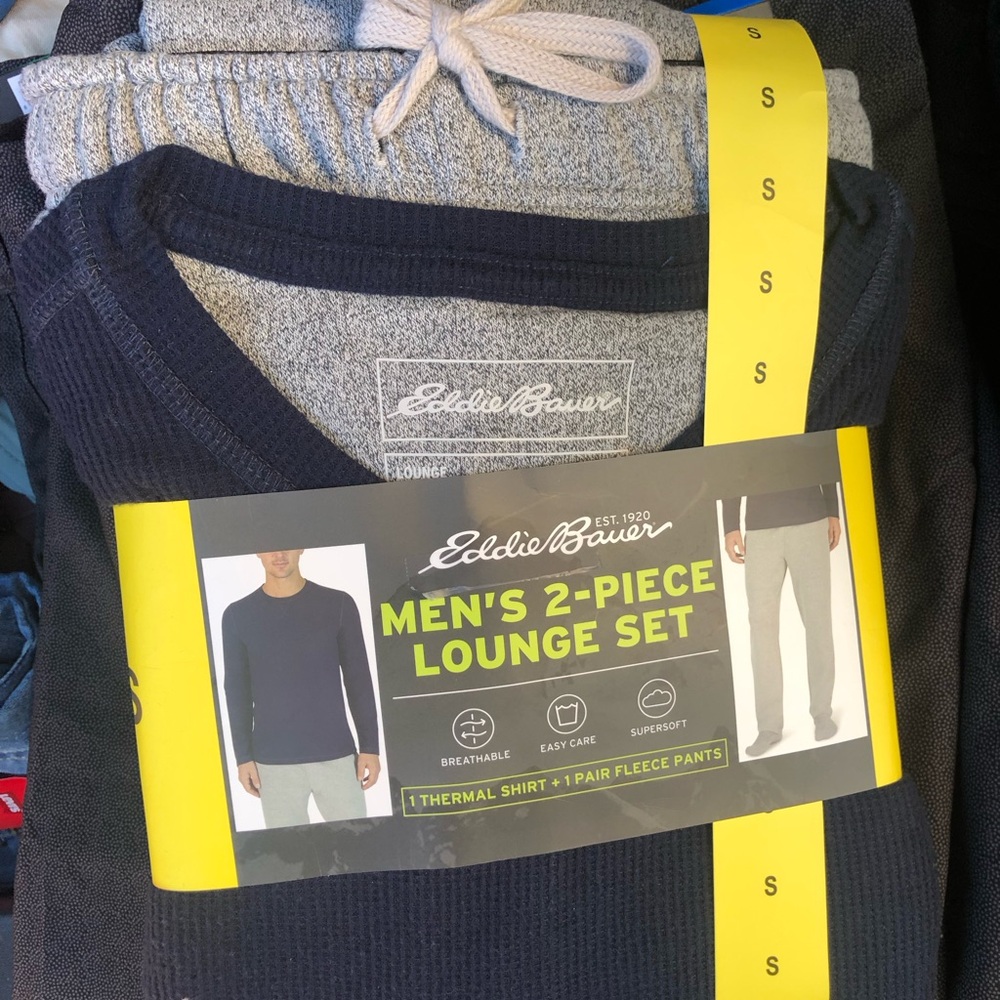 Eddie Bauer Men's Lounge Set - Navy and‎ Gray